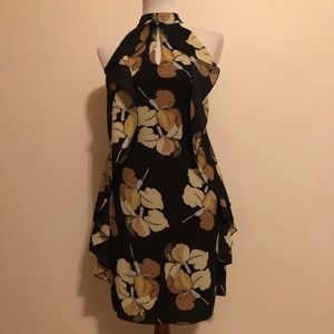 Parisian Collection Floral Print Chic Ruffle Dress